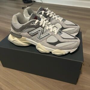 New Balance 9060 Raincloud Grey Deadstock Cream and Gray Athletic Shoes